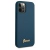 Guess GUHCP12LLSLMGBL iPhone12 Pro Max 6,7 niebieski/blue hardcase Metal Logo Script